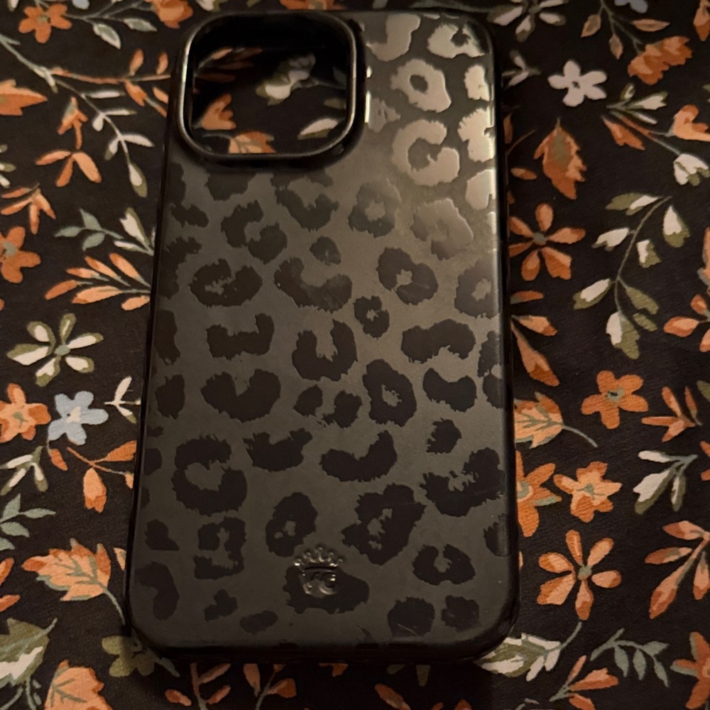 Leopard Print Black Phone Case